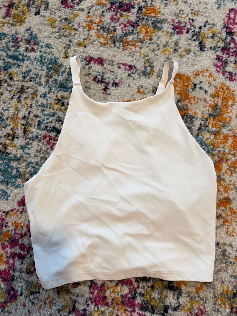 Women's Athleta White High Neck Crop Tank Top